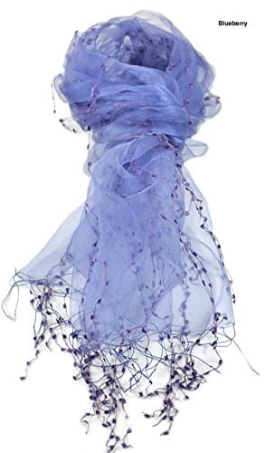 Handwoven Pure Silk Scarf (Blueberry)