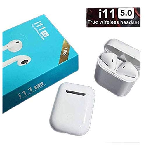 HariHub TWS i11 5.0 True Wireless Earphone with Portable Charging Case for Android/iOS Devices with Sensor. (White)