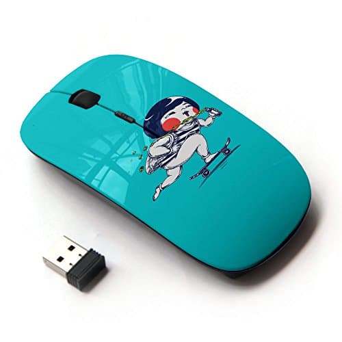 Planetar Colorful PrinTed Ultra-thin Wireless Optical 2.4Ghz Mouse - Black ( Pouty Miss in motion )