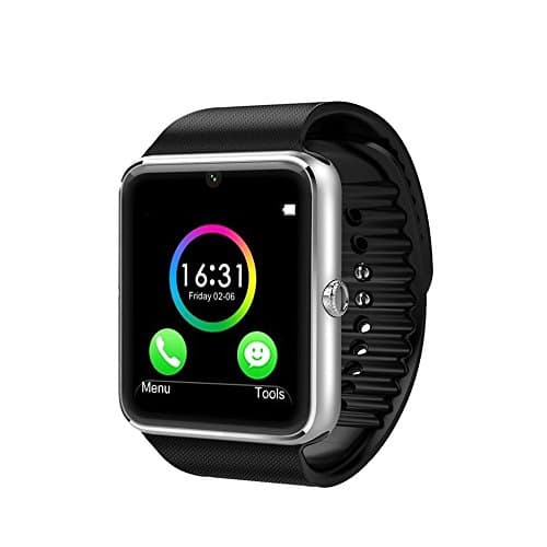 Wingtech Bluetooth Smartwatch Wrist Watch 1.54 Inch Touch Screen Smart Watch Supports SIM Card Slot/TF Card with Pedometer Camera Sleep Monitor for Android Samsung Huawei (Silver)