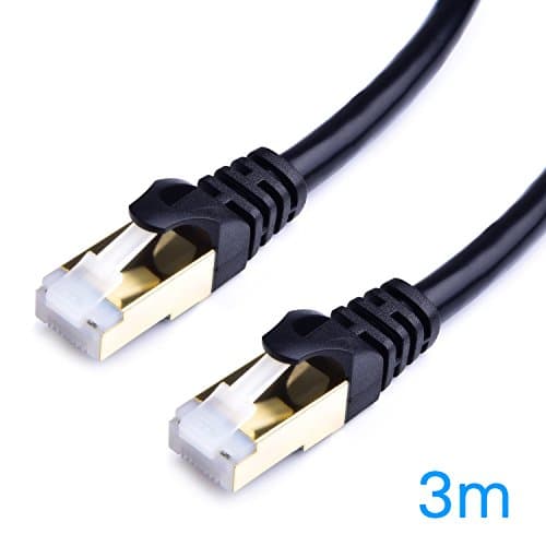 iDaye Cat 7 patch network cable,High speed Ethernet Cable with Snagless RJ45 gold plated ends For Hubs,Routers DSL, PS3,PS4,X-box,patch panels and other high performance networking device(Round 3M)
