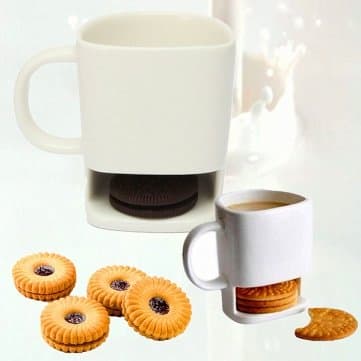 UR Drinkware 250ML Creative Ceramic Cookie Dunk Mug Tea Biscuits Milk Dessert Cup