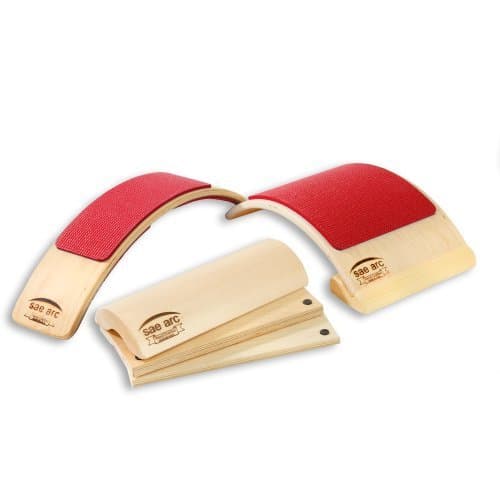 Spine Stretching (Red) Therapeutic Device Combo with Four in One Adjustable Wooden Pillow, Two in One Back & Lumbar Stretcher, & Back Flex & Posture Device by SENYX
