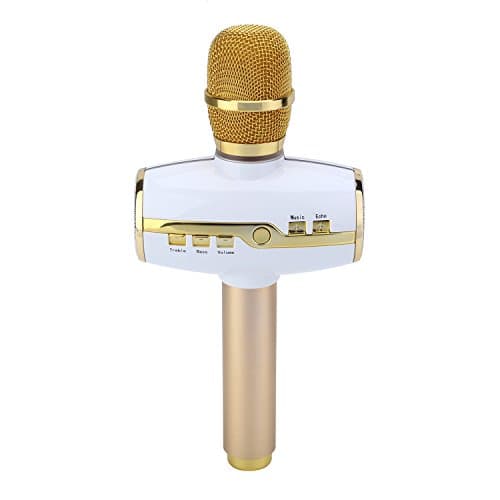 Karaoke Microphone Wirelss Bluetooth Speaker Karaoke MIC 2-in-1 Handheld Karaoke Machine for Home KTV, Portable Music Speaker for iPhone and Android Smartphone or PC by IMMOSO