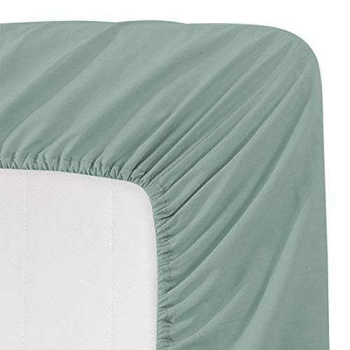 Basic Choice Solid Color Microfiber Deep Pocket Fitted Sheet, Standard 100 by Oeko-Tex, Twin, Spa Blue