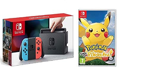 Nintendo Switch Console Neon blue&red With Pikachu let's go Combo Offer