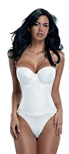 Flattering Me Low-Back Longline Bridal Bra Bustier 728, White