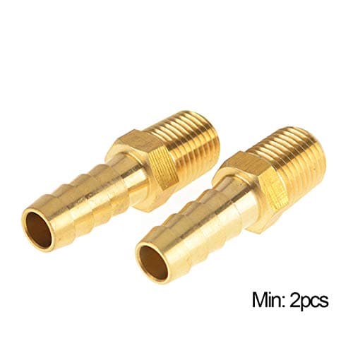 3/16" 1/4" 5/16" 3/8" 1/2" 5/8" to 1/8" 1/4" 3/8" 1/2" Male NPT Brass Pipe Fitting Hose Barb Coupler Adapter 125-4B 2pcs