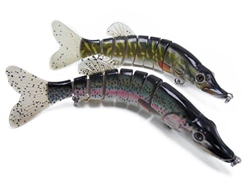 2pcs oversize 8inch multi-jointed hard body Swimbaits super soft fin and tail