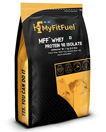 MyFitFuel MFF Whey Protein 90 Isolate | 1 Kg, 30 Servings (Unflavoured) | Pure 100% Isolate Protein
