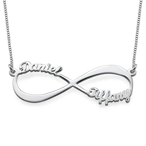 Infinity Pendant Name Necklace in Sterling Silver - Custom Made with Any Name! Mother's Day Gift