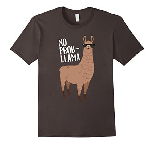 Mens No Problem No Prob Llama Funny Llama Graphic T-Shirt Large Asphalt