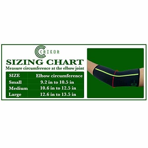 Crikor Elbow Brace Compression Sleeve, Highest Copper Elbow Compression Sleeve Support for Golfers, Workouts, Weightlifting, Tennis Elbow, Arthritis, and Tendonitis. Copper Infused. Reduce Joint Pain