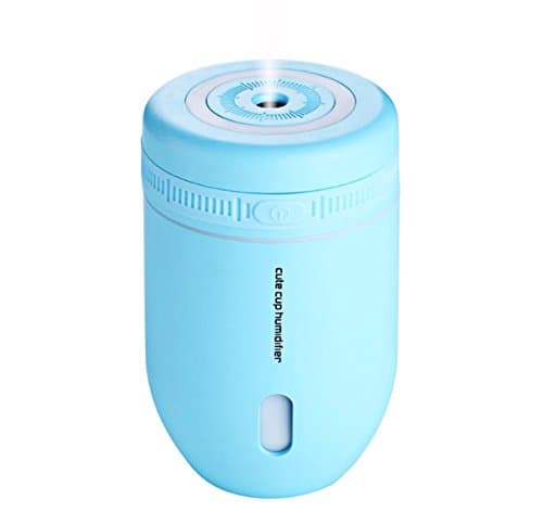Tonyhoney Cool Mist Humidifier Diffuser, 220ml Ultrasonic Premium Humidifying Unit with Night Light Waterless Auto Shut-off for Office Desktop Home Bedroom Baby Room Yoga Spa (Blue)
