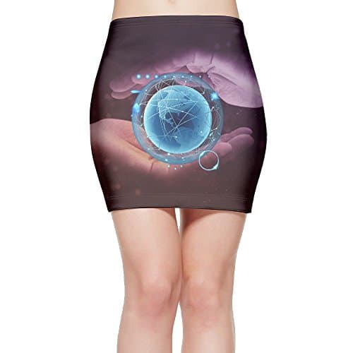 SANDADB One Hand Grasp 3D Printed Custom Women Slim A-Line Short High Waist Pencil Package Hip Skirt