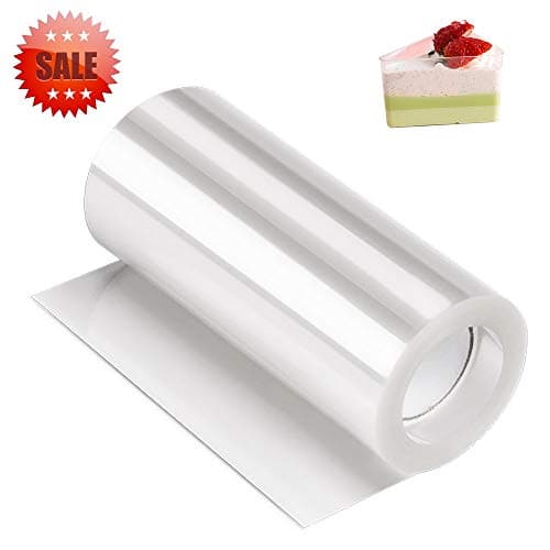 Acetate Sheets,Cake Collar,Kasmoire Acetate Roll(4 Inch 32.8 Feet 125micron) Transparent Chocolate Mousse Collar Baking Surrounding Edge Cake