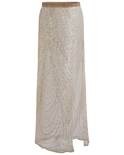 Comfin Women's Shiny Split Cover up Maxi Skirt