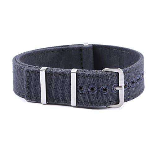 Large Canvas nato watch strap 20mm Navy Blue