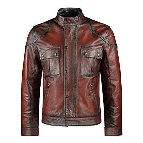 Wanted Wasley Deap Red Leather Jacket for Men