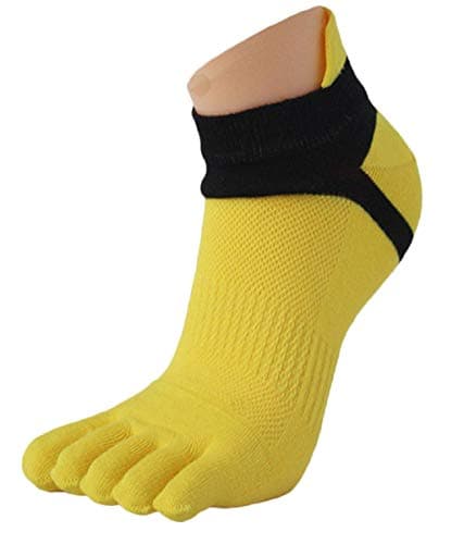 Vacally 1 Pair Men Mesh Running Five Finger Toe Socks Outdoor Sports Casual Low Cut No Show Short Socks