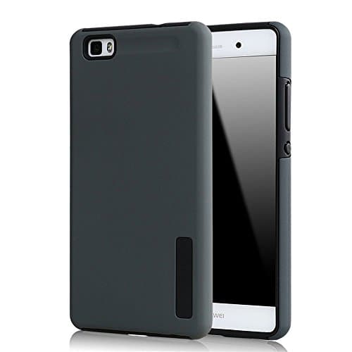 Huawei P8 Lite Case, YUCHIC [Drop Protection] Lightweight 2 in1 Hybrid Dual Layer (Plastic Hard Shell and Flexible TPU) Protective Case for Huawei P8 Lite (Grey)