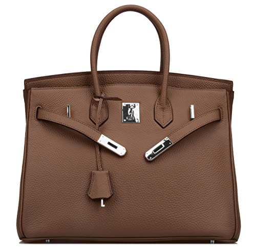 Qidell Women's Padlock Handbags With Silver Hardware On Clearance