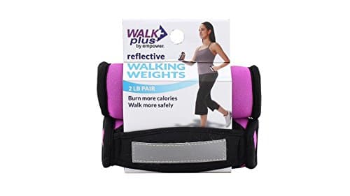 WalkPlus Purple, Black 2 LB pair Walking Weight Pair with Comfort-fit Strap