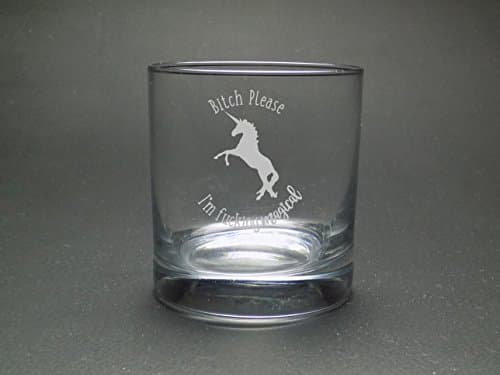 I'm Magical Unicorn Etched Glass (Rocks)
