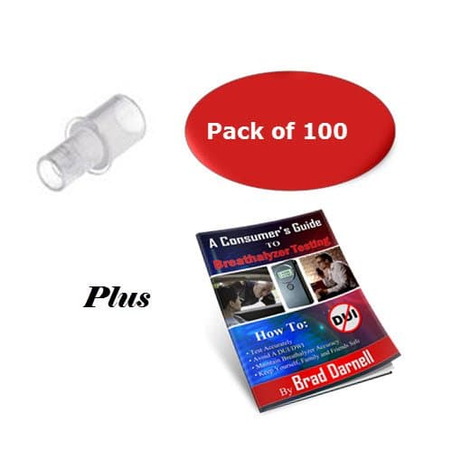 AlcoMate Breathalyzer Mouthpieces - Pack of 100