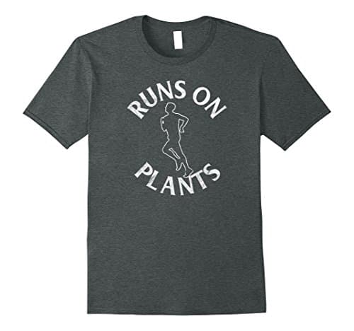 Mens Runs on Plants Shirt for men Medium Dark Heather