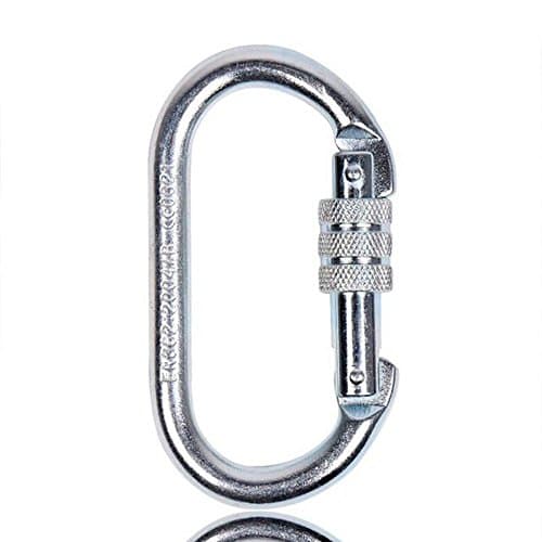25KN Rock Climbing Carabiner Oval Quick Links Screw Auto Locking Carabiners Survival Gear Protection Outdoor Sport Tools