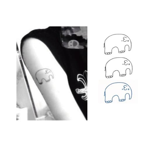 Elephant -temporary tattoo set of 3