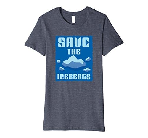 Womens Save the Icebergs T-Shirt Medium Heather Blue