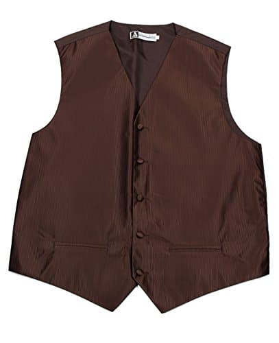 Mens Solid Vest , Brown , X-Large - 47 inch chest