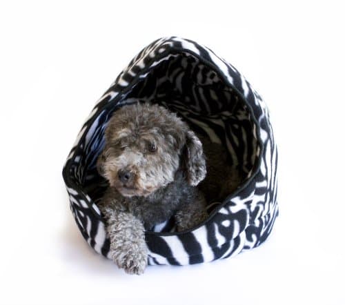 Danazoo Zebra Cat Hut Bed with Removable Cushion, Black