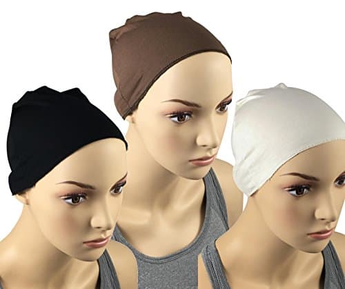 InFashion Headcovers 2 - Bamboo Wig Cap Or Hat Liner - for Sensitive Scalps, Chemo Patients, Hairloss Color Black Quantity: 2