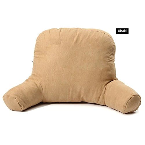 Bed Rest Backrest Pillow Back Khaki Cushion Arms Twill Back Support Lounger Cushion Reading Bedroom