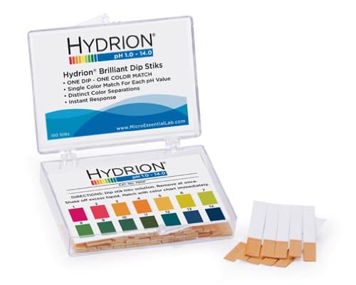 Hydrion Brilliant Dip Stiks, pH Range: 1-14, 100 stiks/pack - 7800 - EACH
