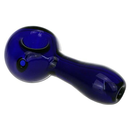 Black Leaf Glass Pipe Blue Transparent 80 mm Glass Spoon Kick Hole Pure Pipe