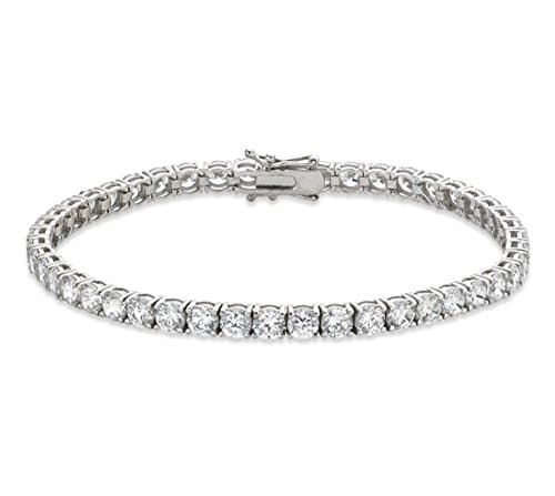 Realistic Top Grade 10 Carats 4mm White Fire Simulated Diamond Tennis Bracelet bra4m7