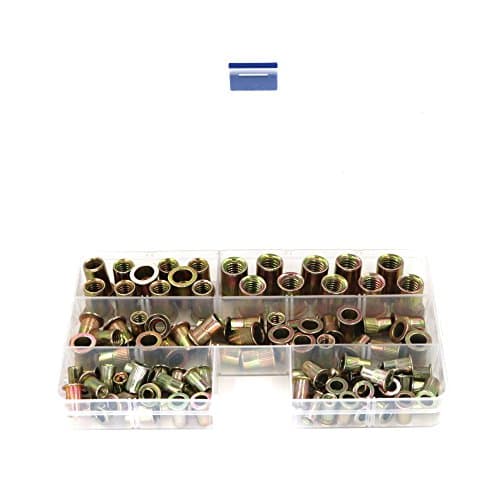 Ohaha 100pcs Mixed Zinc Plated Carbon Steel Rivet Nut Threaded Rivnut Insert Nutsert #10-24UNC 1/4"-20UNC 5/16"-18UNC 3/8"-16 UNC