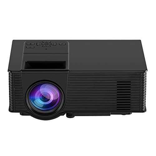 Video Projector, Dinlly Portable LED Projector 1500 Lumens 180” Screen Projector 1080P Home Cinema Theater Projection Machine with USB HDMI AV Support PC Laptop XBOX TV Box Smart phone-Black