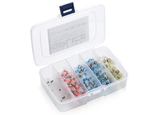 MASTER SPLICE: 100 PCS Waterproof Solder &amp; Seal Heat Shrink Butt Splice Kit - Wire Connector Terminal Set Marine Automotive Grade