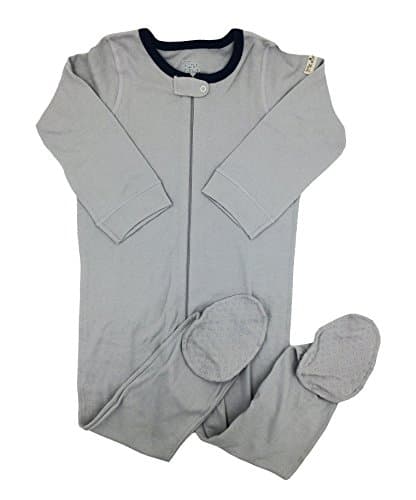 Little World Peas Organic Toddlers Boys Footed Bodysuits (3T, Ash)