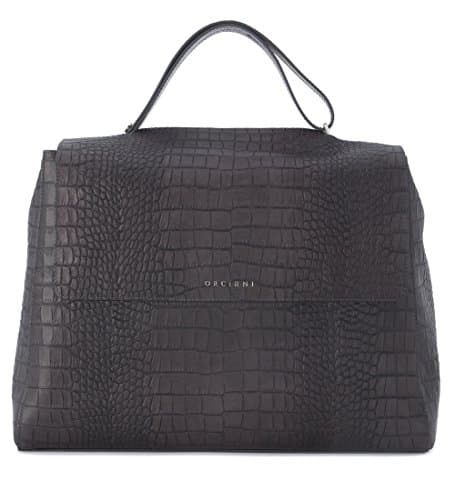 Orciani Orciani Smoke Grey Cocco Leather Shoulder Bag Grey