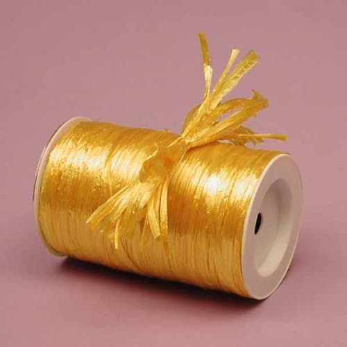 Premium Quality Rayon Raffia Ribbon - 1/4 Inch X 100 Yards (Gold Pearlized)