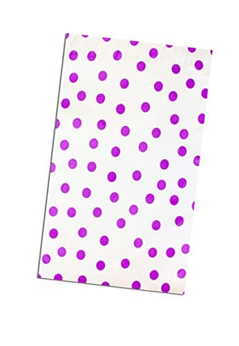 6" x 9" Designer Series -FLAT Poly Mailers, Self Sealing Envelopes (400, Purple PolkaDot)