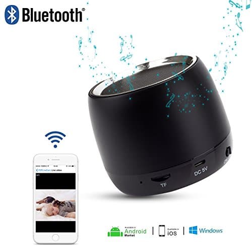 KAMRE 1080p WiFi Hidden Spy Camera Bluetooth Speaker - Night Vision - Motion Detection Alarm - Remote App Control - Nanny Cam Home Security Camera