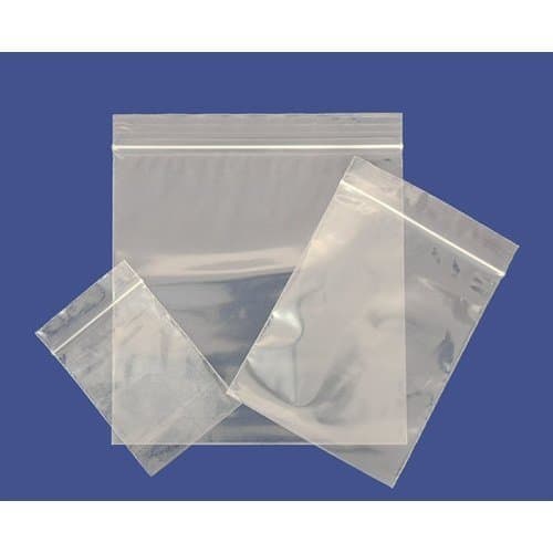 100 Plain Resealable Reusable Grip Seal Clear Poly Plastic Storage Bags - Suitable for Auto Parts and Domestic Use