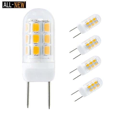 G8 LED Bulb, All-New Dimmable 3W Warm White, T4 GY8.6 LED Halogen Replacement Bulb, 350LM 35W 40W Equivalent AC110-130V Under-counter Lights (Pack of 5)